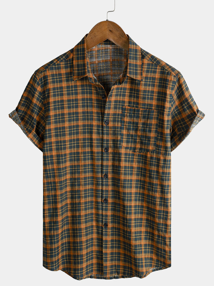 Vintage Check Pocket Short Sleeve Shirt
