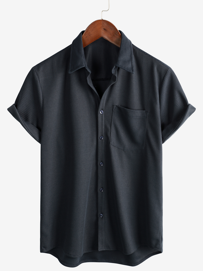 Casual Beach Shirt, Short Sleeves, Relaxed Fit, Button-Up, Summer