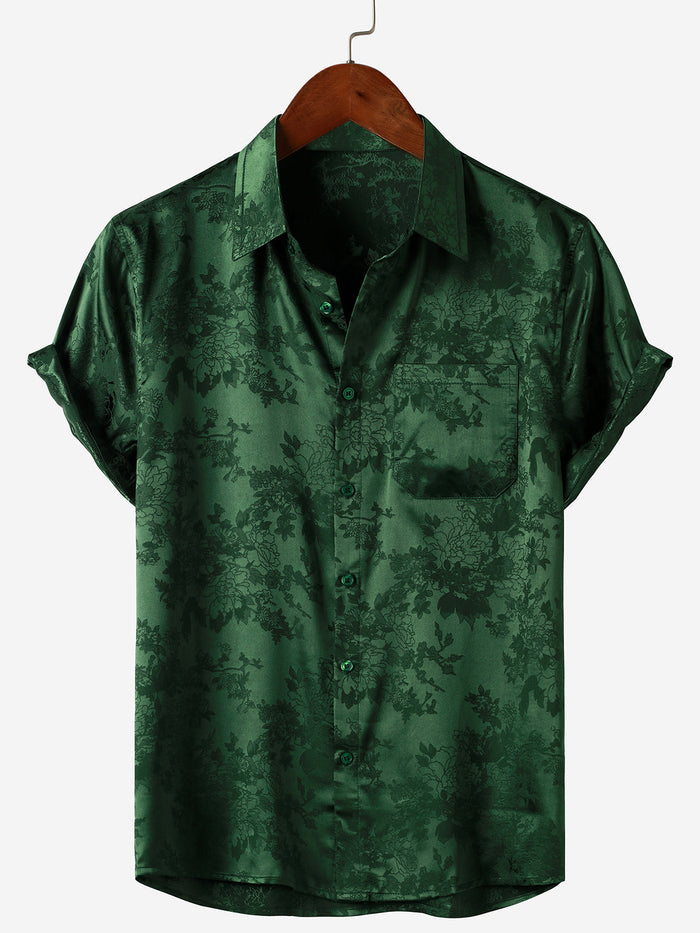 Short-Sleeve Shirt with Jacquard Pocket