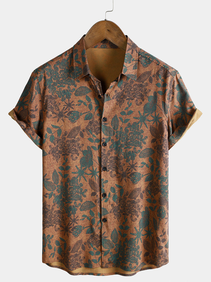 Vintage Floral Short-Sleeve Shirt