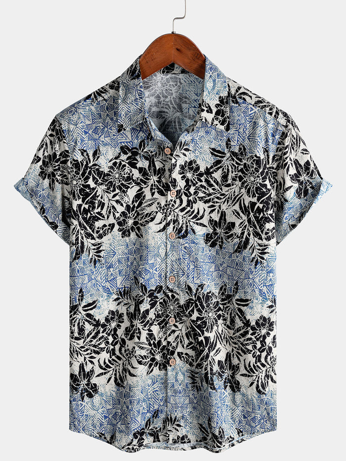Bohemian Retro Island Botanical Short Sleeve Shirt