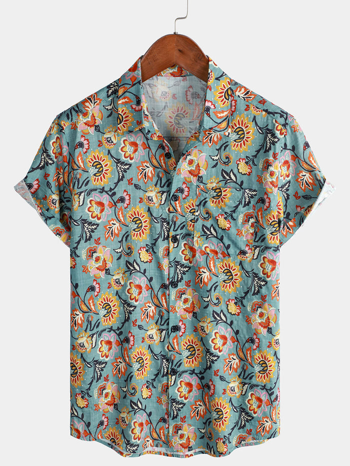 Short-Sleeve Print Pocket Shirt
