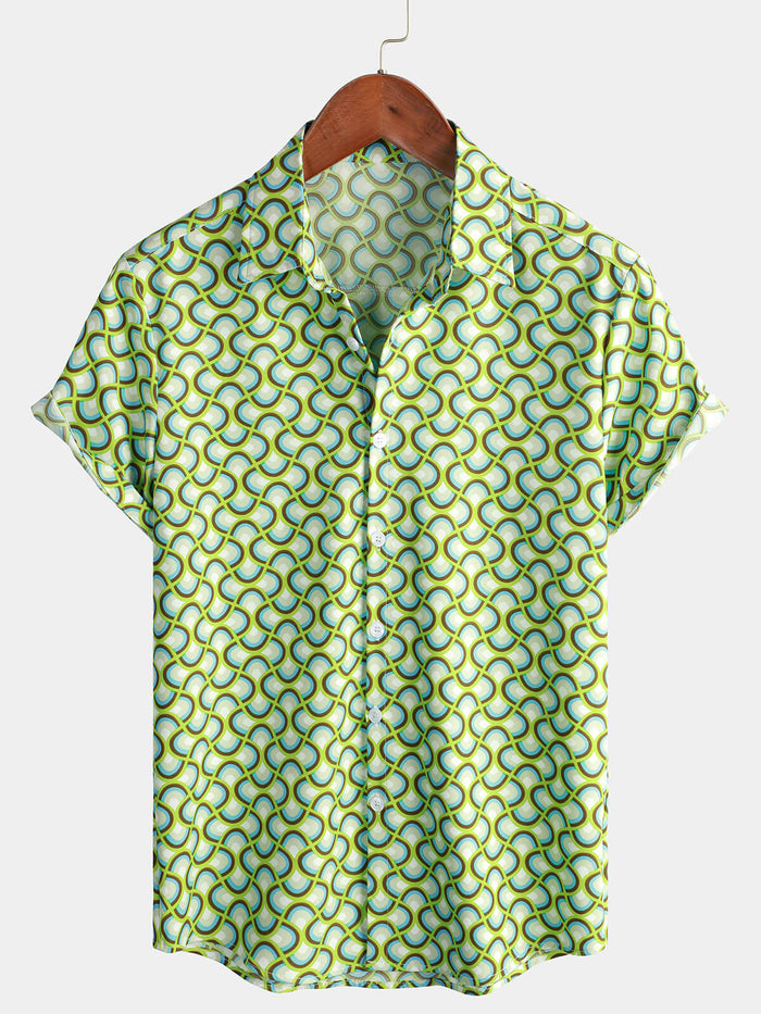 Green Short-Sleeve Summer Beach Shirt
