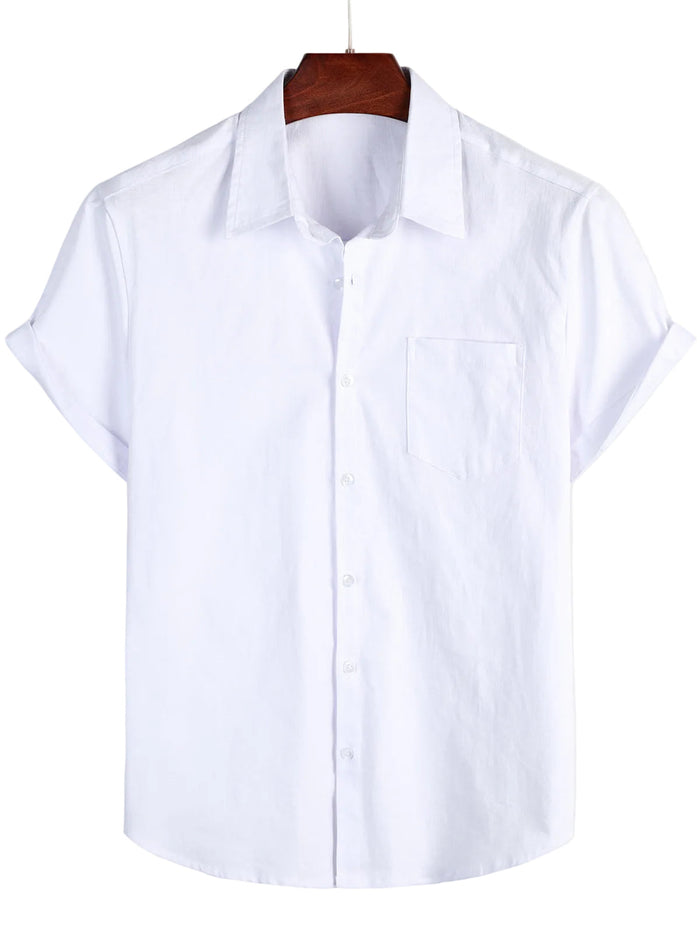Cotton Casual Shirt with Short Sleeves for Men