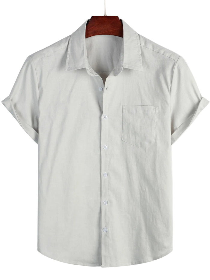 Cotton Casual Shirt with Short Sleeves for Men