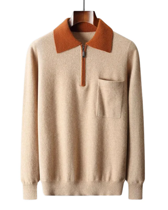 Castelle Cashmere Zip-Up Polo