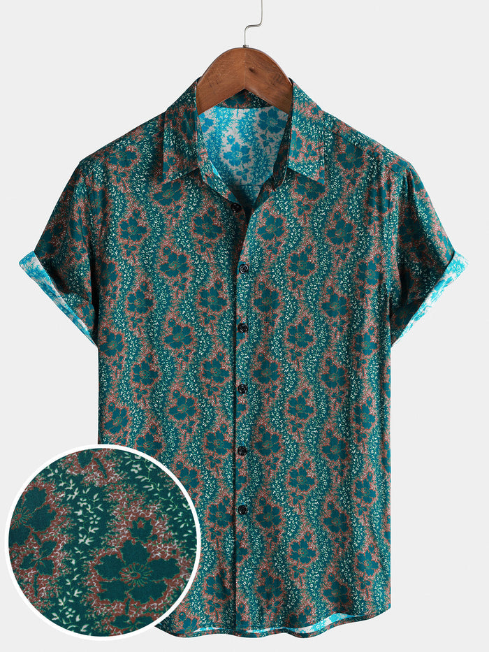Green Vintage Floral Shirt