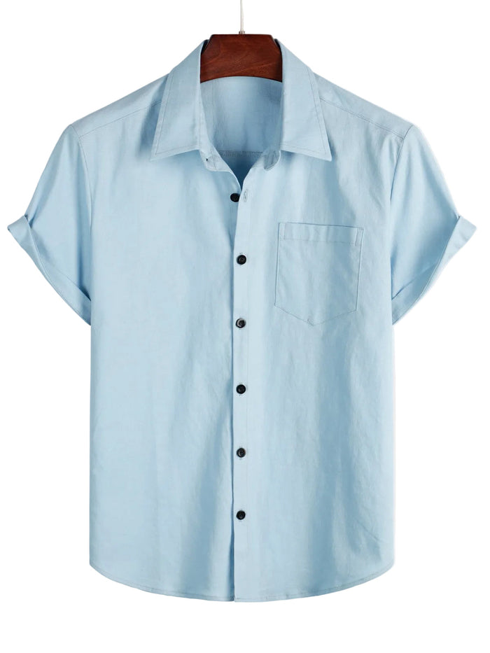 Cotton Casual Shirt with Short Sleeves for Men