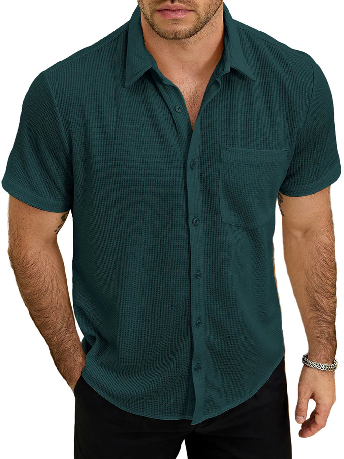 Summer Men's Cotton Short Sleeve Shirt