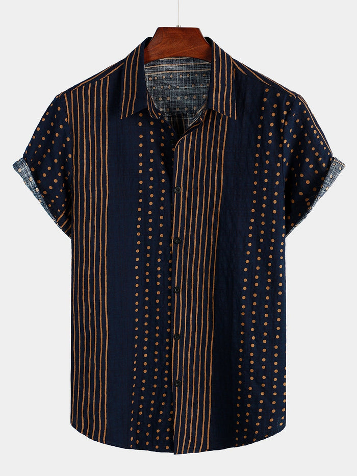 Summer Navy Striped Short Sleeve Shirt