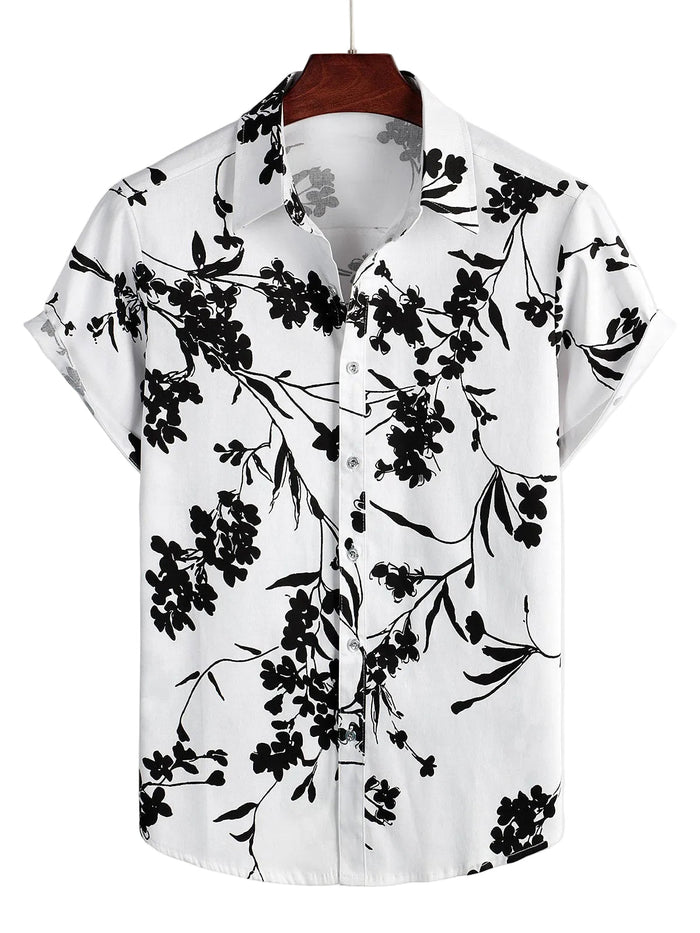 Cotton Casual Shirt with Short Sleeves for Men