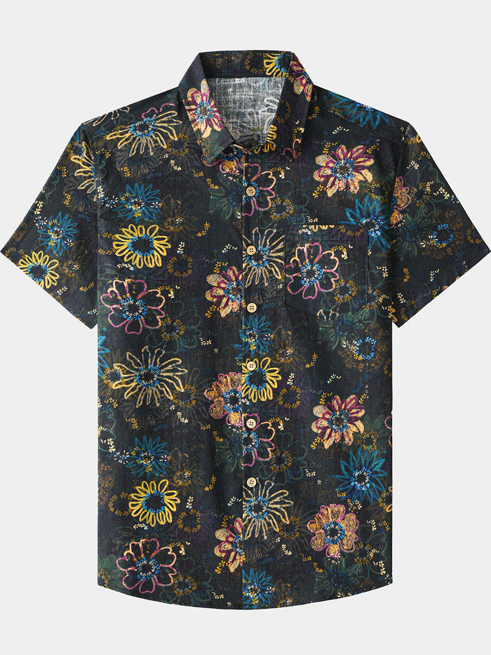 Hawaiian Resort Retro Floral Pattern Shirt