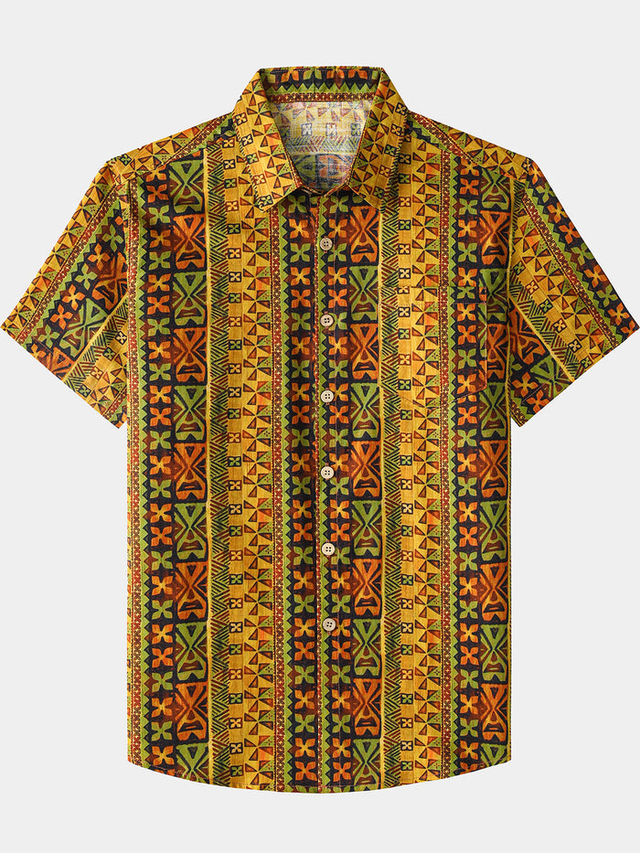 Yellow Geometric Vintage Shirt