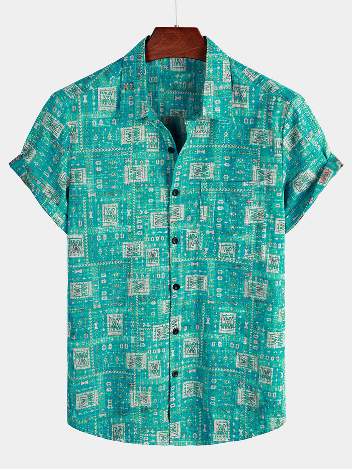 Printed Hawaiian Short Sleeve Shirt