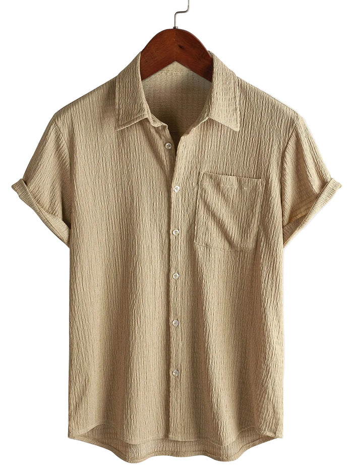 Cotton Casual Shirt with Short Sleeves for Men - Summer