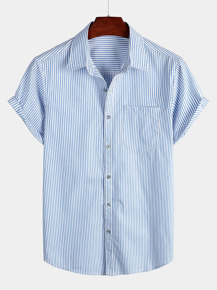 Casual Button-Up Shirt, Short Sleeves