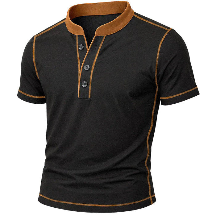 Olivier - Henley shirt with ember edge