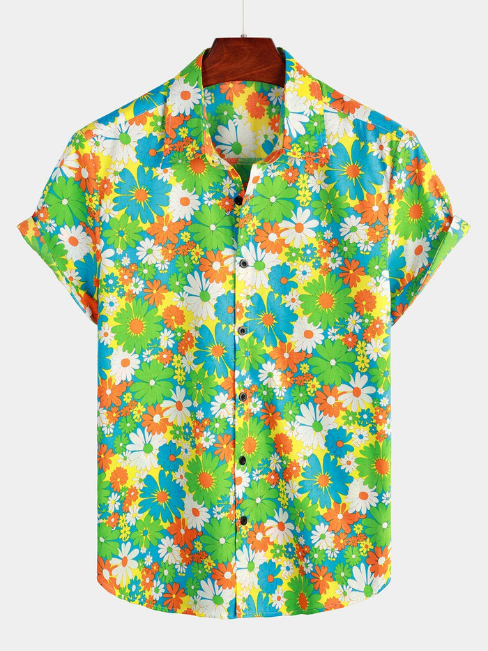 Hawaiian Tropical Floral Print Shirt