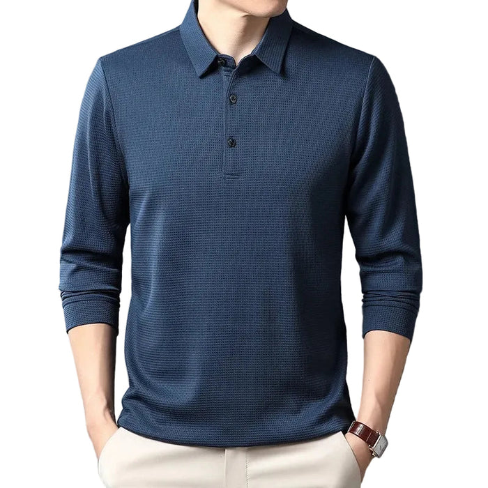 Elegant Long-Sleeve Polo Shirt