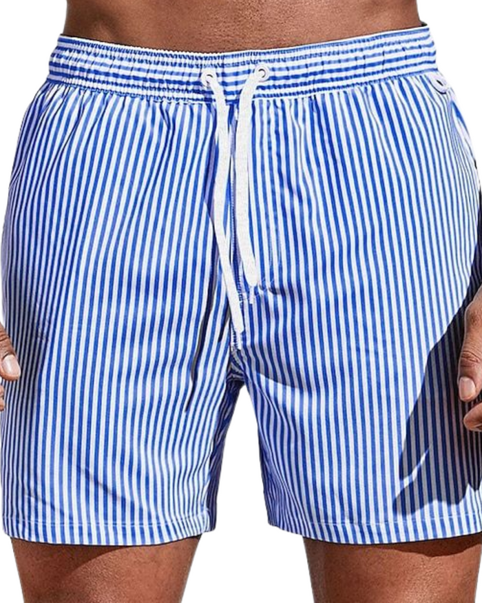 Casual Striped Swim Shorts