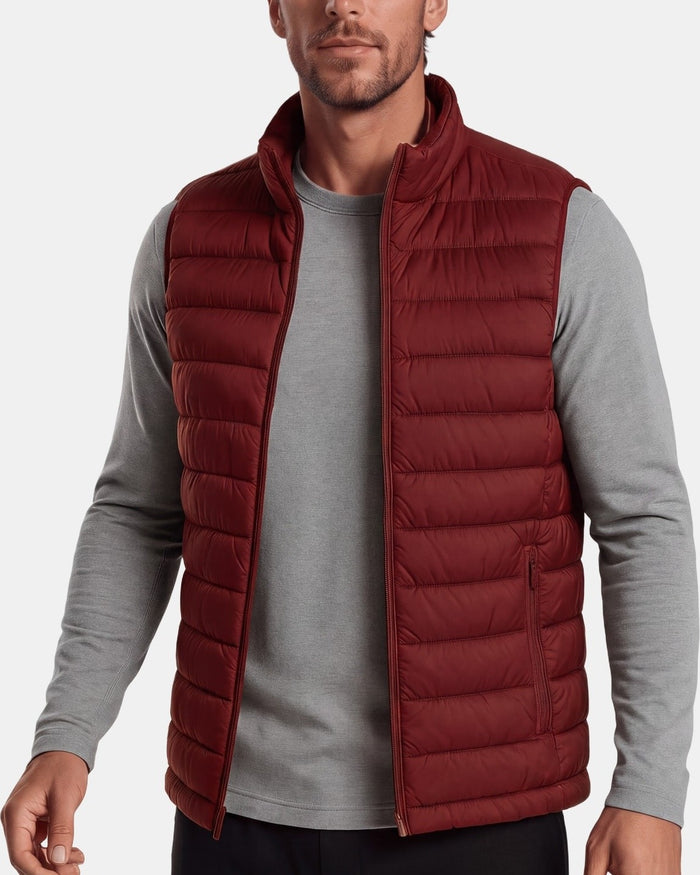 Brick-Colored Men's Vest, Down
