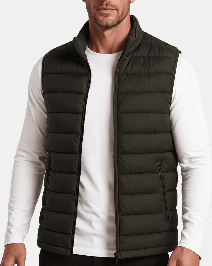 Dark Men's Vest, Green Down
