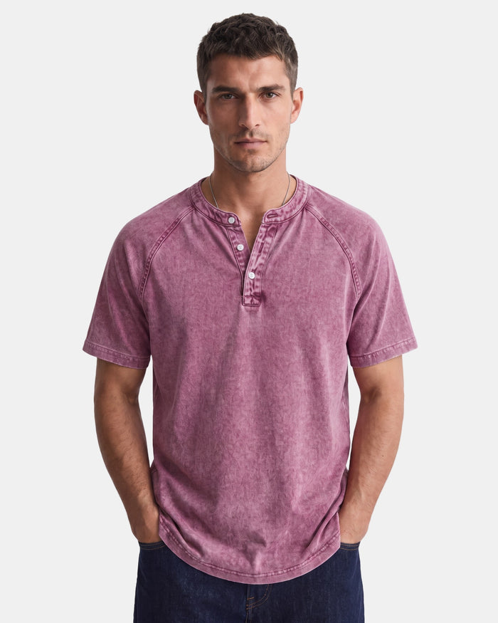 Leo - Vintage Button T-Shirt for Men