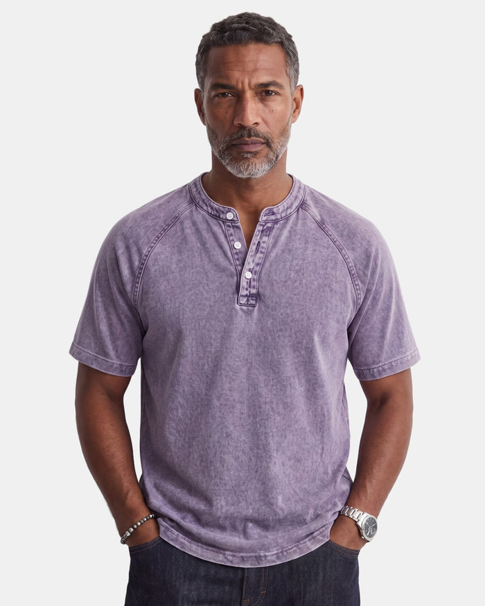 Gavin - Vintage Button T-Shirt for Men