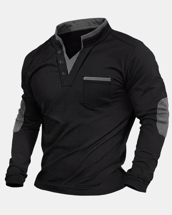 Men's Sweater, V-Neck, Gray and Green
