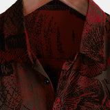 Casual Button-Up Retro Floral Shirt, Short Sleeves