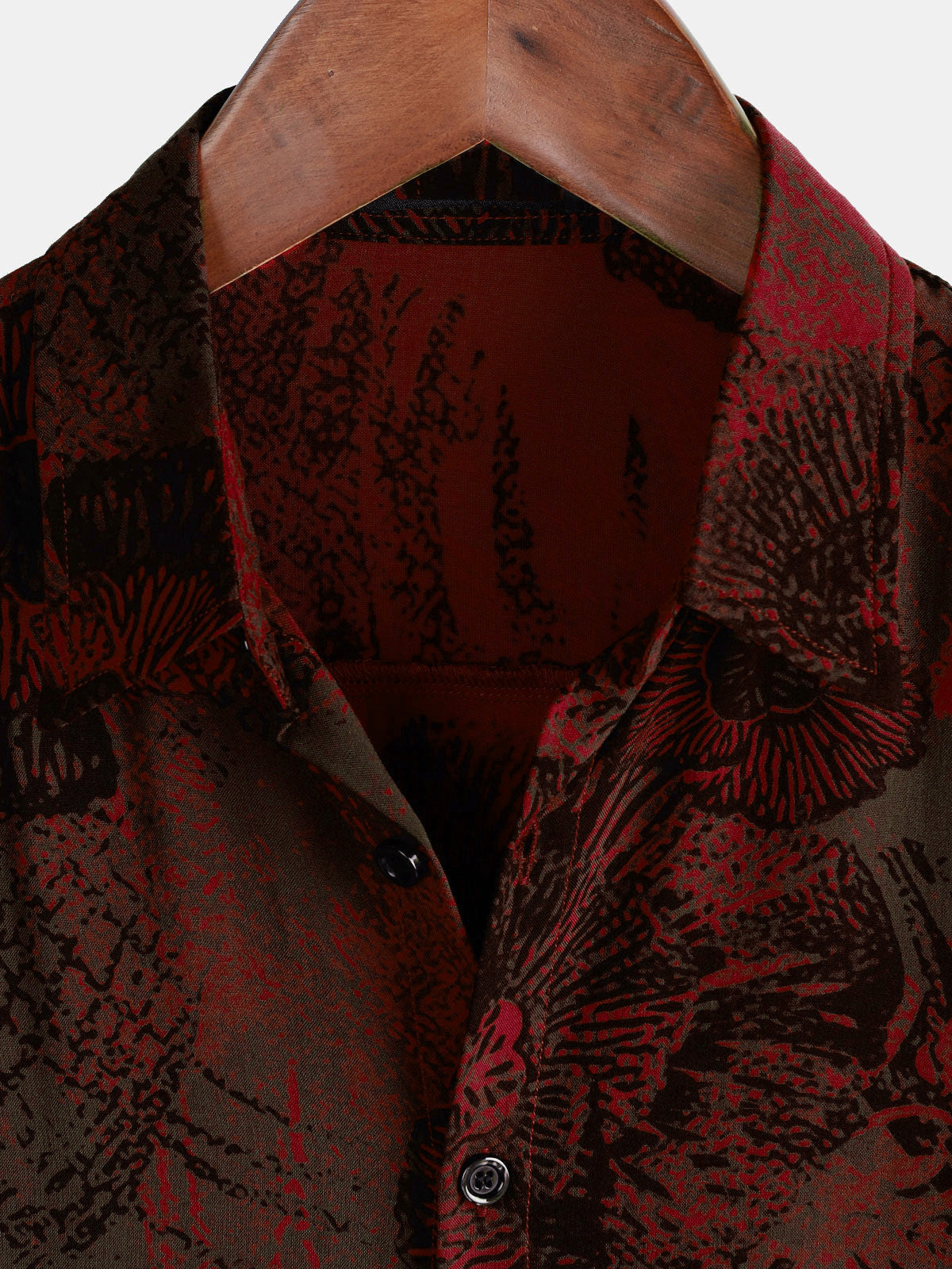 Casual Button-Up Retro Floral Shirt, Short Sleeves