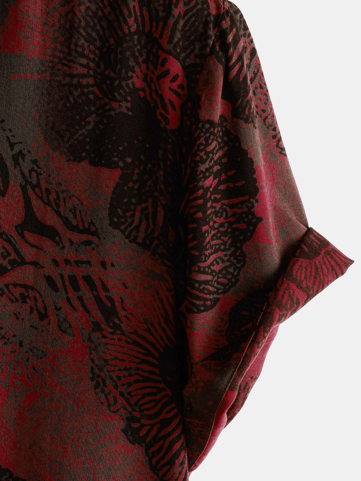 Casual Button-Up Retro Floral Shirt, Short Sleeves