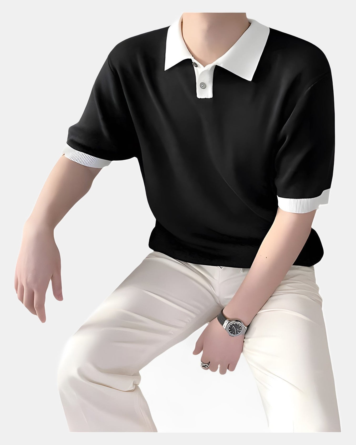 Filip Men's Polo Shirt, Wide-Sleeve