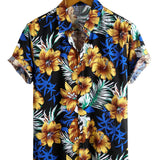 Short Sleeve Shirt with Floral Pattern for Men
