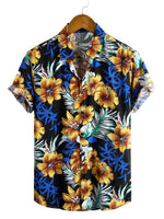 Short Sleeve Shirt with Floral Pattern for Men