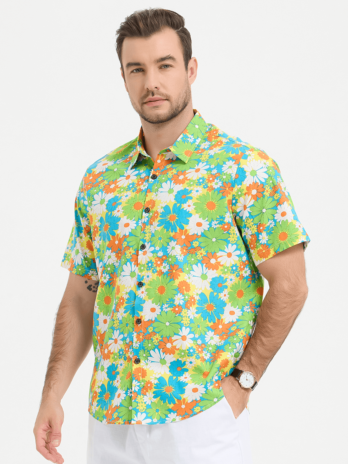 Hawaiian Tropical Floral Print Shirt