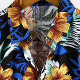 Short Sleeve Shirt with Floral Pattern for Men