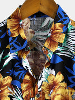 Short Sleeve Shirt with Floral Pattern for Men