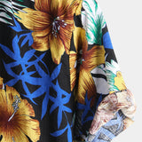 Short Sleeve Shirt with Floral Pattern for Men