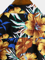 Short Sleeve Shirt with Floral Pattern for Men