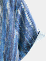 Short-Sleeve Blue Striped Retro Shirt