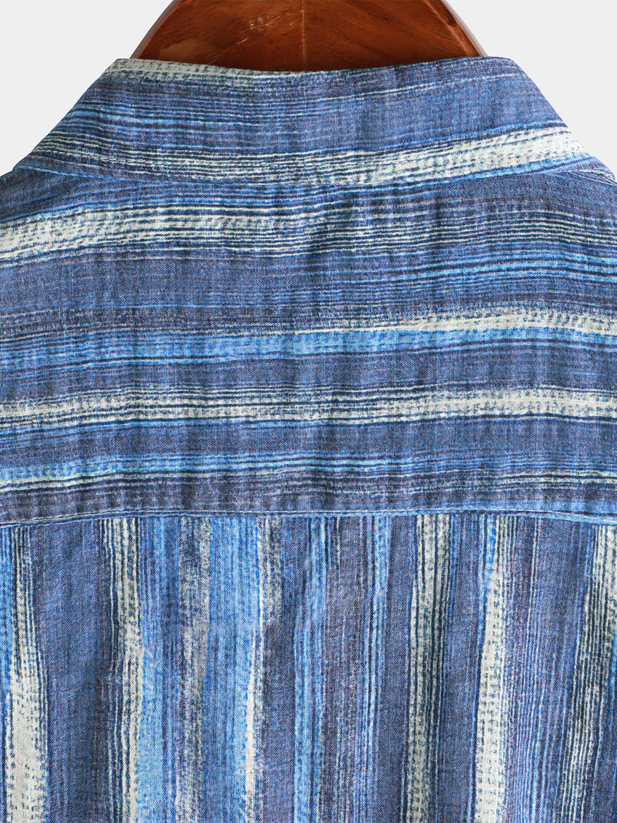 Short-Sleeve Blue Striped Retro Shirt