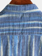 Short-Sleeve Blue Striped Retro Shirt