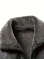 Elegant Leather Jacket with Fleece