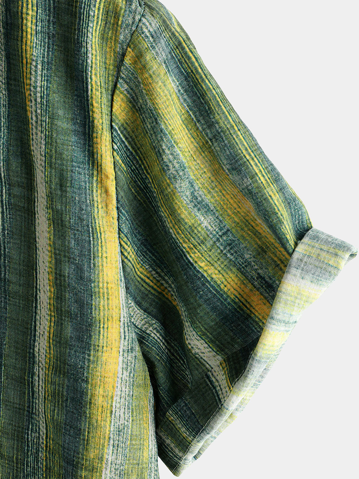 Short-Sleeve Green Striped Retro Shirt