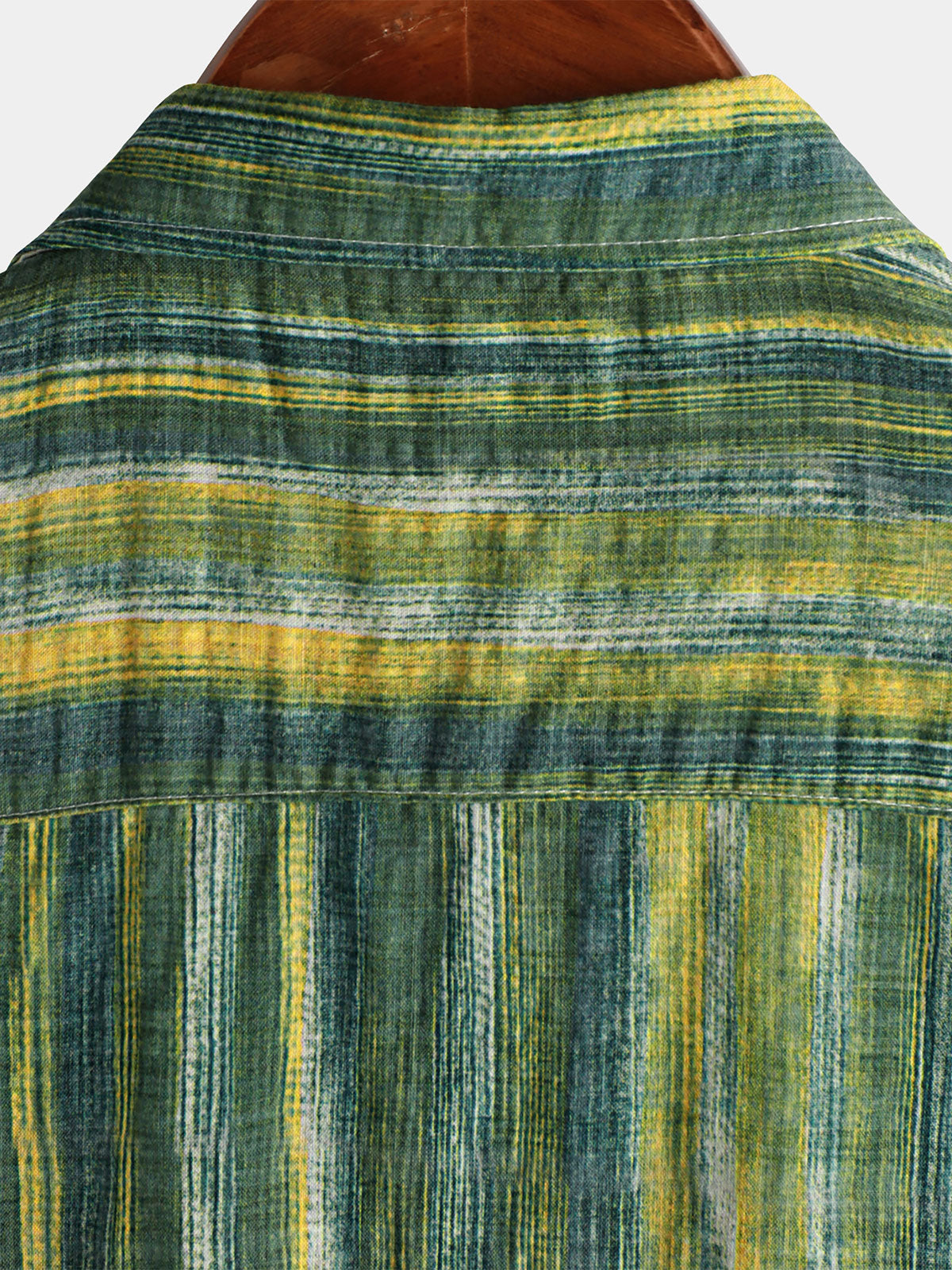Short-Sleeve Green Striped Retro Shirt