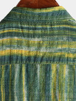 Short-Sleeve Green Striped Retro Shirt