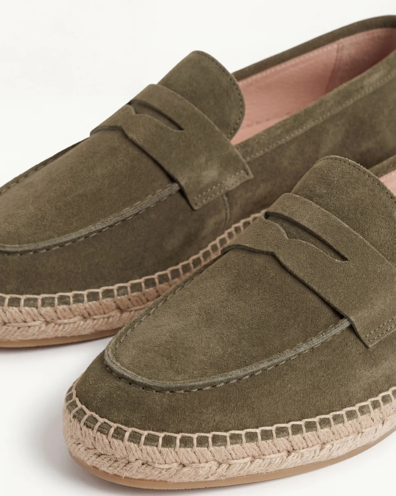Espadriller Riviera i Olivengrøn Suede