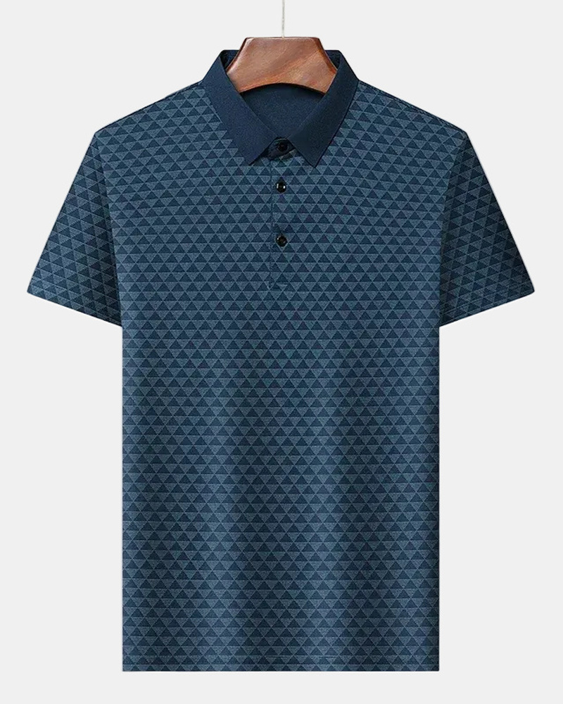 Men's Polo Shirt, Blue and Gray in Blue