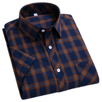 Cotton Checkered Shirt with Short Sleeves